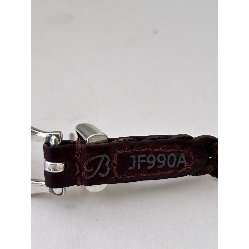 Brighton Daisy Bandit Bracelet- brown braided leather- silver round charms - Picture 4 of 7